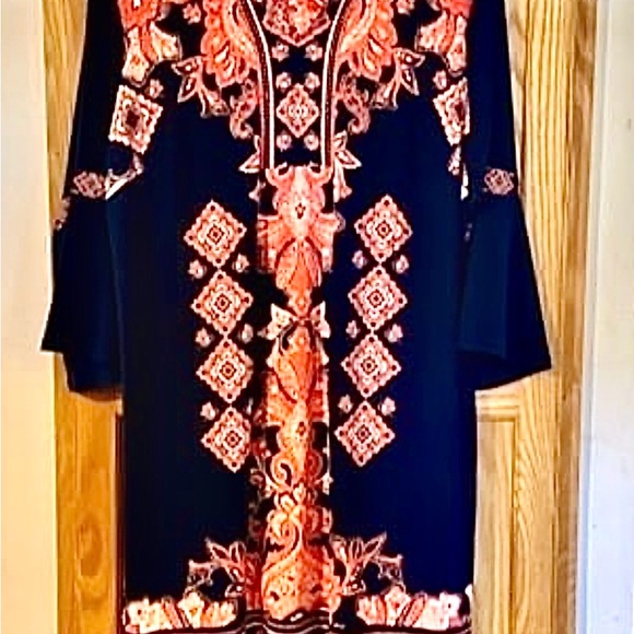 JM Collection Dresses & Skirts - JM Collection Navy and Coral Sheath Dress, NWT, Size 3X